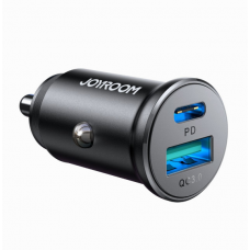 Automobilinis įkroviklis 12-24V USB + USB C 30W juodas Joyroom JR-CCN05